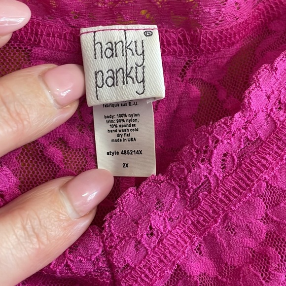 Hanky Panky Pink Plus Size Signature Lace V-Neck Chemise Nightgown Dress Size 2X - Picture 4 of 6